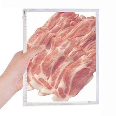 Imagem de Caderno com textura de carne crua para alimentos e folhas soltas diário recarregável