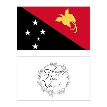 Imagem de Papua Nova Guiné Bandeira Nacional Oceania Country Ano Novo Festival Cartão de felicitações Mensagem de Abençoamento Presente