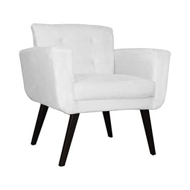 Imagem de Conjunto 2 Poltrona Estofada Salão de Beleza Geovana Suede Branco - LM DECOR