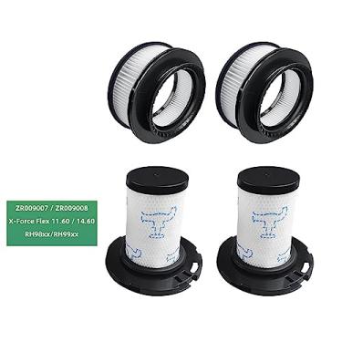 Imagem de HUAYUWA Peças de reposição para filtros de vácuo compatíveis com Rowenta ZR00907 ZR00908 RH98XX RH99XX Acessórios de vassoura de vassoura, 2 filtros traseiros + 2 filtros frontais