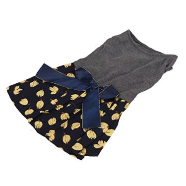 Imagem de Vestido Cachorrinho, Elegante Vestido Cachorro Menina Elástico Respirável Floral Confortável para Gatos para Festa (S)