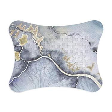 Imagem de Moldura de quebra-cabeça de aquarela abstrata com sombreamento de tinta, enfeite de quebra-cabeça