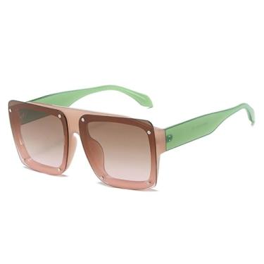Imagem de Óculos de sol quadrados femininos vintage masculino rebites punk óculos de sol UV400,2, tamanho único