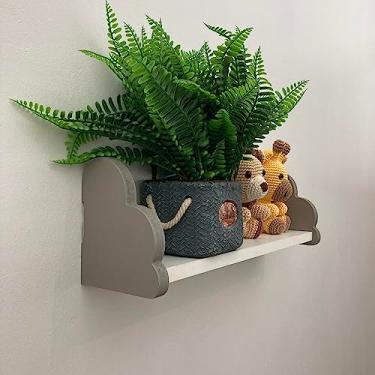 Imagem de Prateleira nuvem colorida decoração quarto infantil 45cm Cor:Cinza