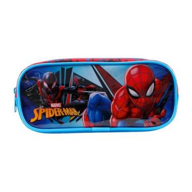 Imagem de Estojo Escolar Spiderman Homem Aranha Marvel Porta Lápis Organizador X