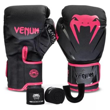 Imagem de Kit Boxe Venum Impact 2.0: Luva + Bandagem + Bucal - Rosa
