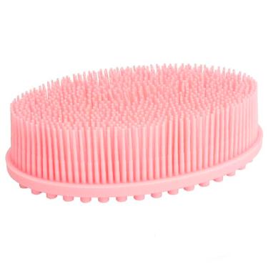 Imagem de DNC Esfoliante corporal de silicone esfoliante escova de banho de banho fácil de limpar, espuma bem, ecológica (rosa)