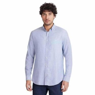 Imagem de Camisa Aramis Slim Tricoline Listrada Azul-Masculino