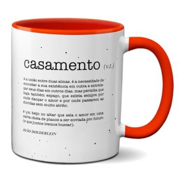 Imagem de Caneca Casamento Significado É União Entre Duas Almas (Vermelha)
