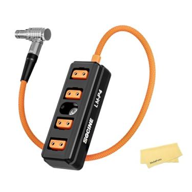 Imagem de ZGCINE LM-P4 90 ° ângulo reto de 2 pinos Lemo macho a 4 portas D-TAP Conector feminino D-TAP Splitter