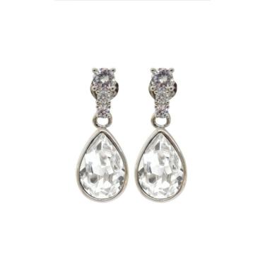 Imagem de Brincos em prata esterlina 925 com cristal Swarovski