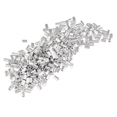 Imagem de Newmind 1000x conector de pesca de cilindro único de alumínio para crimpagem - 1,2 mm