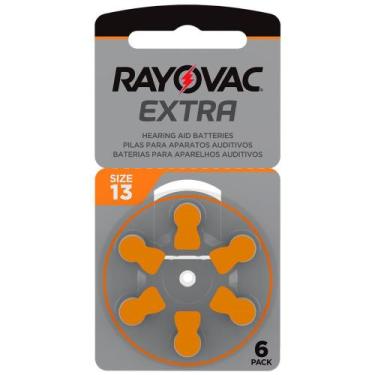 Imagem de Bateria Para Aparelho Auditivo Rayovac Extra Advanced Tamanho 13 Com 6