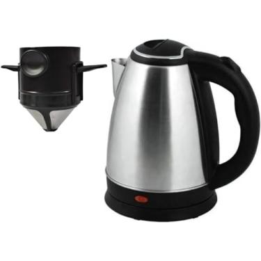 Imagem de Chaleira Elétrica Com Base Removível Inox 127V 1.8L Gratis filtro coador de café portátil reutilizável em aço inoxidável sem papel