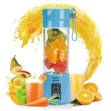 Imagem de Mini Liquidificador Portátil Juice Azul Bivolt - BC BORA COLEGA SHOP, 