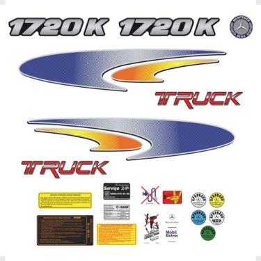 Imagem de Kit Adesivos Faixa Mercedes 1720K Caminhão Emblema Generico - SPORTINO