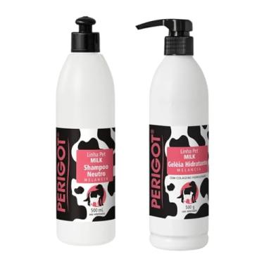 Imagem de Kit Shampoo Neutro Melancia 500ml e Geléia Hidratante Milk Melancia Para Cães e Gatos Perigot