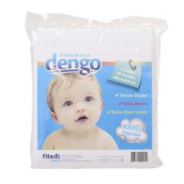 Imagem de Fralda de Pano Dengo 65cm x 65cm - 5 unidades Branca