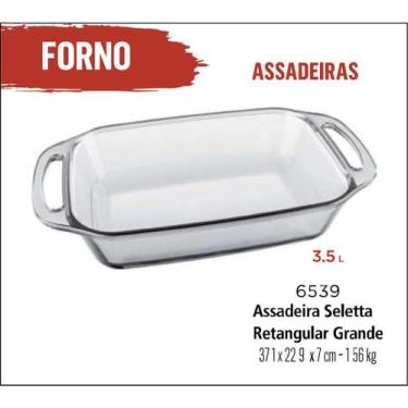 Imagem de Assadeira Com Alça Retangular 3,5lts Grande - Marinex, Transparente