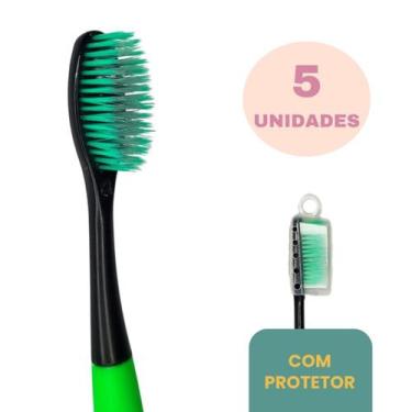 Imagem de 5 Uni de Escovas de Dente Com Capa Protetora Cerdas Macias - Escova de