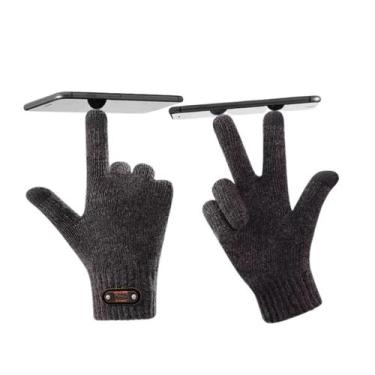 Imagem de Luva De Frio Quente Lã Adulto Touch Screen Celular Inverno - Modas Fag