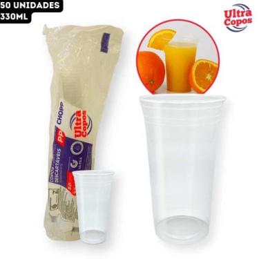 Imagem de Copo Plástico Descartável Transparente Liso Suco Chopp Ultra Copos - 3