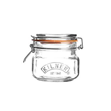 Imagem de Kilner Jarra superior com clipe quadrado, recipiente de vidro durável com vedação hermética para conservas, preservação e armazenamento, 500 ml