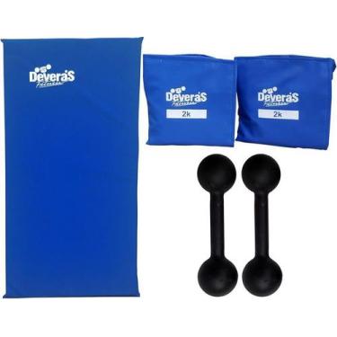 Imagem de kit musculacao halter peso para braços halteres 2 kg tornozeleira peso