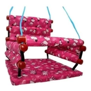 Imagem de Balanço Infantil Para Crianças Em Madeira E Tecido Desenhado - Paco Ba