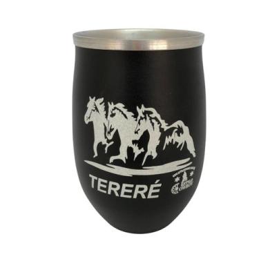 Imagem de Copo cuia de tereré grow redondo de alumínio parede dupla 300ml com ta