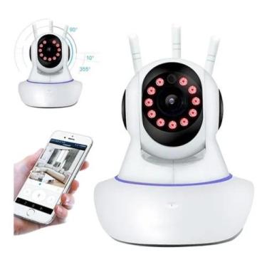 Imagem de Câmera Segurança Ip - 3 antenas Visão Noturna Alarme Microfone Alto Fa