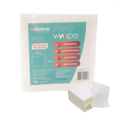 Imagem de Pano V Wipe 70S 30x29cm Branco Pacote com 50 Unidades - Vabene, Pano V