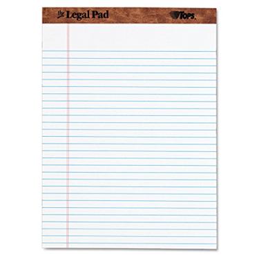Imagem de Tops 75330 "The Legal Pad Ruled Pads, Legal/Wide, 8 1/2 x 11 3/4, White, 50 Sheets