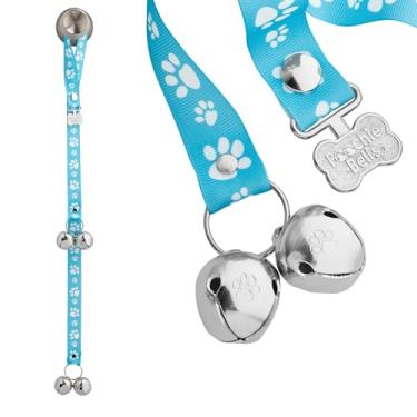 Imagem de PoochieBells The Original Potty Training Bells for Doggie Potty Bells for Doggie Bells, Easy Puppy Training, Alto e Durável Sinos Pendurados para Porta, Assinatura Azul