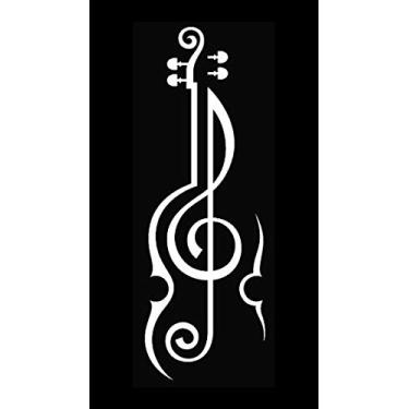 Imagem de Música Violino Abstrato Makarios LLC |Carros Caminhões Vans Paredes Laptop MKR| Branco |5,5 x 2|MKR845