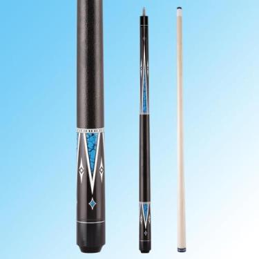 Imagem de Tiekerbilir Taco de sinuca curto de 122 polegadas para iniciantes, tacos de bilhar de bordo canadense para espaços apertados, tacos de taco de bilhar de 122 cm júnior (azul)