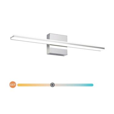 Imagem de BRIVOLART Luzes Cromadas Para Banheiros 5Cct Luzes De Parede Para Banheiro Lâmpada De Vaidade De 24 Polegadas Barra De Luz De Vaidade Led Moderna Arandelas De Vaidade Linear Minimalista Lâmpada De P