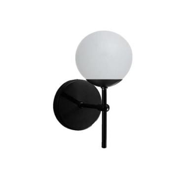 Imagem de Arandela Moderna Jabuticaba Preta Globo Bola De Vidro Leitos - Arevo I