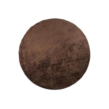 Imagem de Tapete Redondo 1,50m Quarto Sala Escritório Pelo Macio Antiderrapante (Marrom)