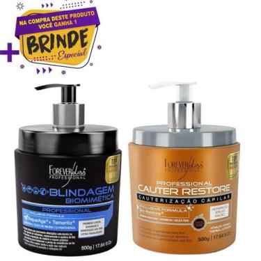 Imagem de Kit Forever Liss Cauter Restore + Blindagem Biomimética 500g