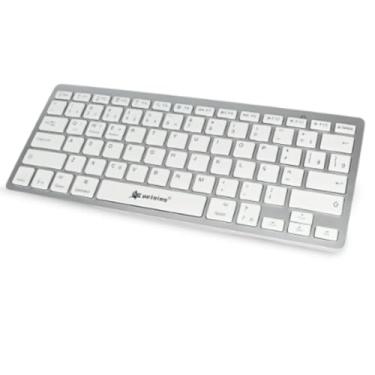 Imagem de Teclado e Mouse Sem Fio Bluetooth com Design Compacto, Conexão USB, Bateria Inclusa (Prata)