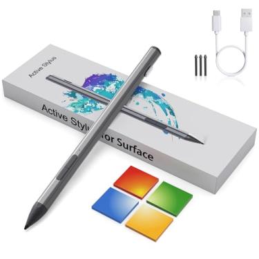 Imagem de Surface Stylus para Surface Pro 11/9/X/8/7/6/5/4/3, Surface Go 4/3/2/Surface Laptop 6/5/4/3/Studio/Book, Surface Pro 11 Copilot Pen para Surface Fast Charge, cinza