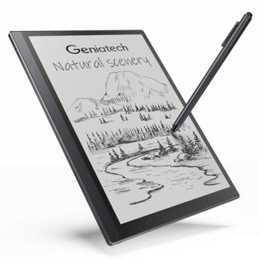 Imagem de Geniatech Kloudnote Bloco de notas fino de 26.2 cm E-Ink com caneta digital, tablet ePaper de 227 dpi para leitura de eBook e anotações, ultrafino de 5,3 mm (prata)