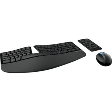 Imagem de Microsoft Sculpt Ergonomic Wireless Desktop Teclado e Mouse - L5V-00001, Preto
