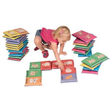 Imagem de Brinquedo Dominó Gigante Espuma 28 Peças Animais Domésticos