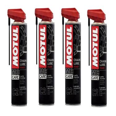 Imagem de Motul C2 Chain Lube Road Lubrificante Corrente Moto 400ml USO ATE 600CC - 4 UNIDADES -