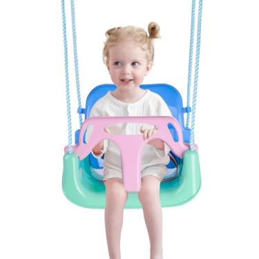 Imagem de nets Tribe Toddler Swing, 3-in-1 Baby Swing Seat, Anti-Flip Snug & Secure Detachable Kids Swing set, Infants to Teens Swing Seat for Playground Indoor Outdoor. (Macaron Green)
