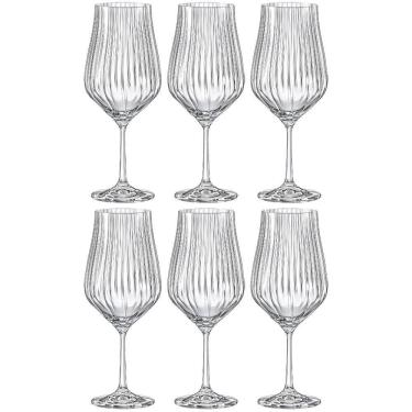 Imagem de Conjunto De Taças Para água Bohemia Tulipa Optic Em Cristal 550ml - 6 Peças Transparente