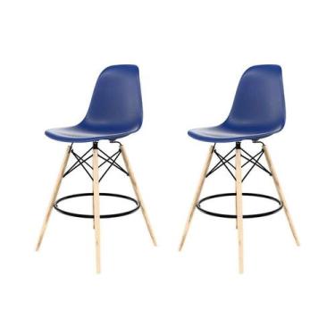 Imagem de Conjunto com 2 Banquetas Eames DSW Azul - Mobly