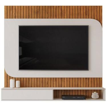 Imagem de Painel Para Tv 65 Pol 1 Porta 150 cm Tom Freijo Off White Dj Moveis - 